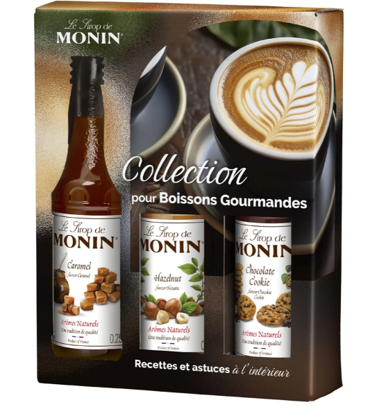 Coffret cadeau Café MONIN pour boisson chaude - Arômes naturels - 3x25cl