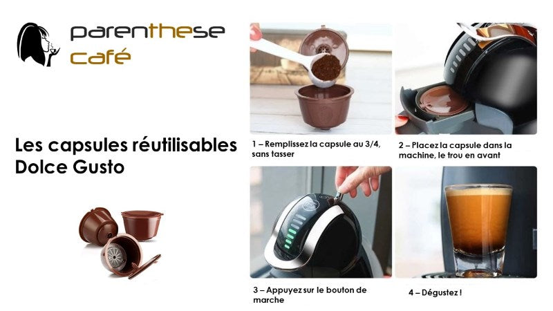 3 capsules réutilisables Dolce Gusto