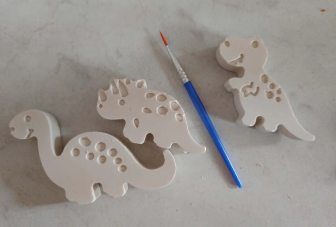 Plâtres à Peindre – Kit Créatif avec 6 Pots de Peinture et 1 Pinceau