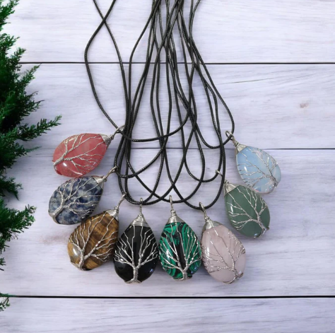 Pendentif Arbre de vie ( Pierre Naturelle )