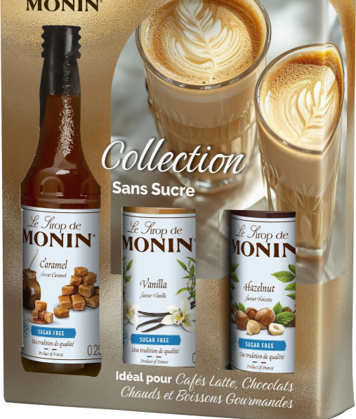 Coffret Collection Sans Sucre pour boissons chaudes et gourmandes - Arômes naturels - 3x25cl