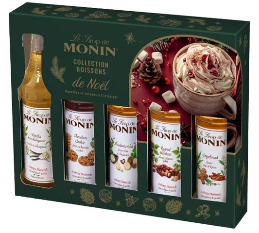 Coffret de sirops pour Boissons chaudes de Noël - 5x5 cl